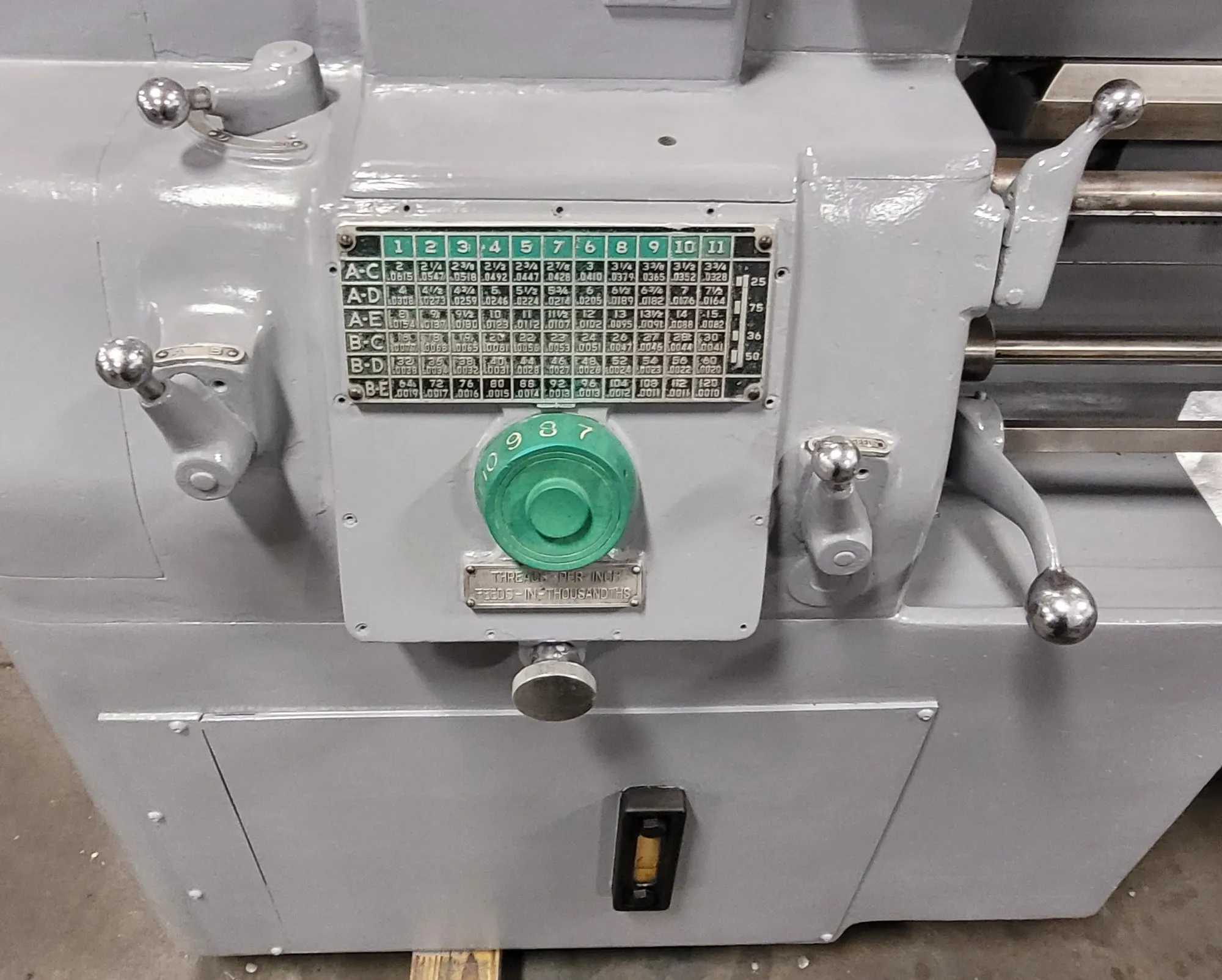 1978 MONARCH 610 ENGINE LATHE, 20" X 54", 10HP, 1500RPM, 2.25" BORE, D1-6, 12" CHUCK - MANUAL LATHES