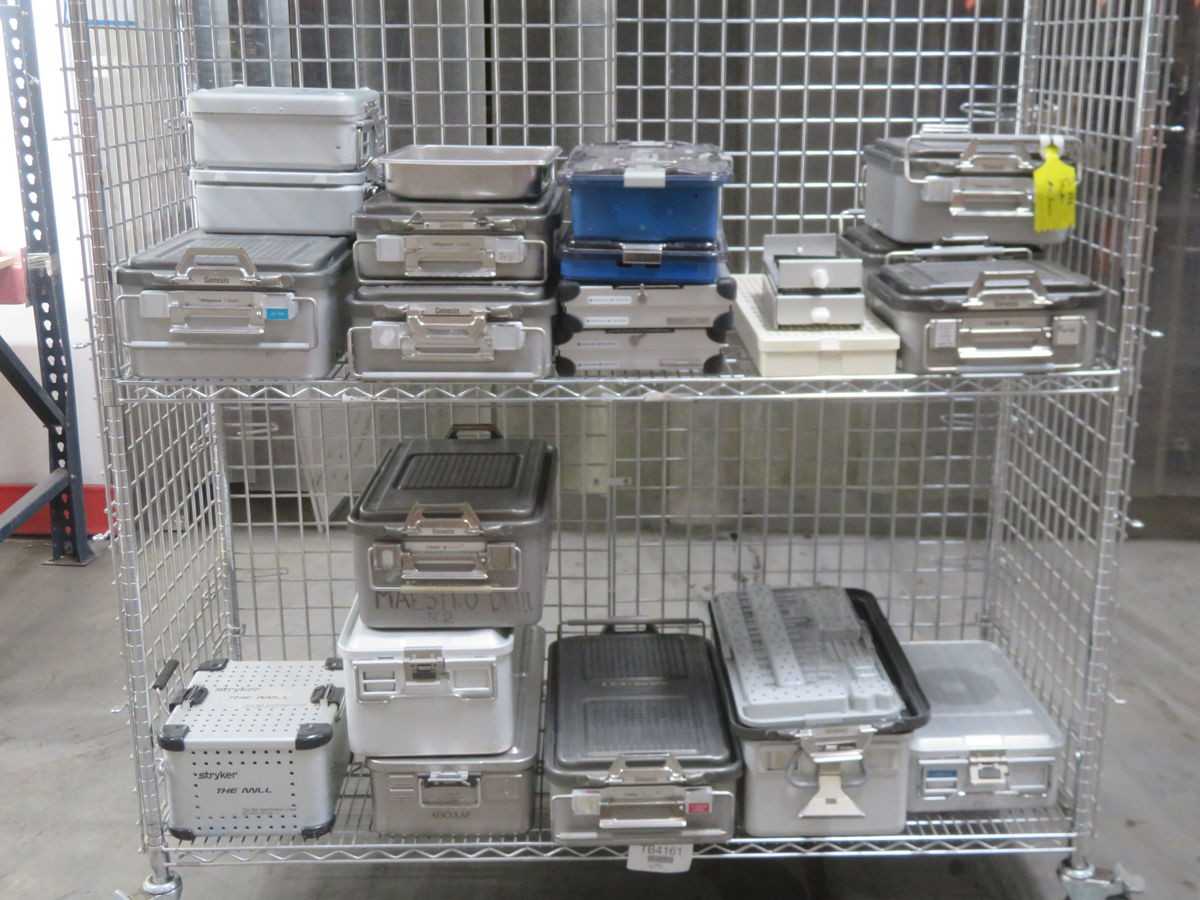 LOT OF 21 BIO-BIN STERILIZATION CONTAINERS MIXED LOT - STORAGE BINS