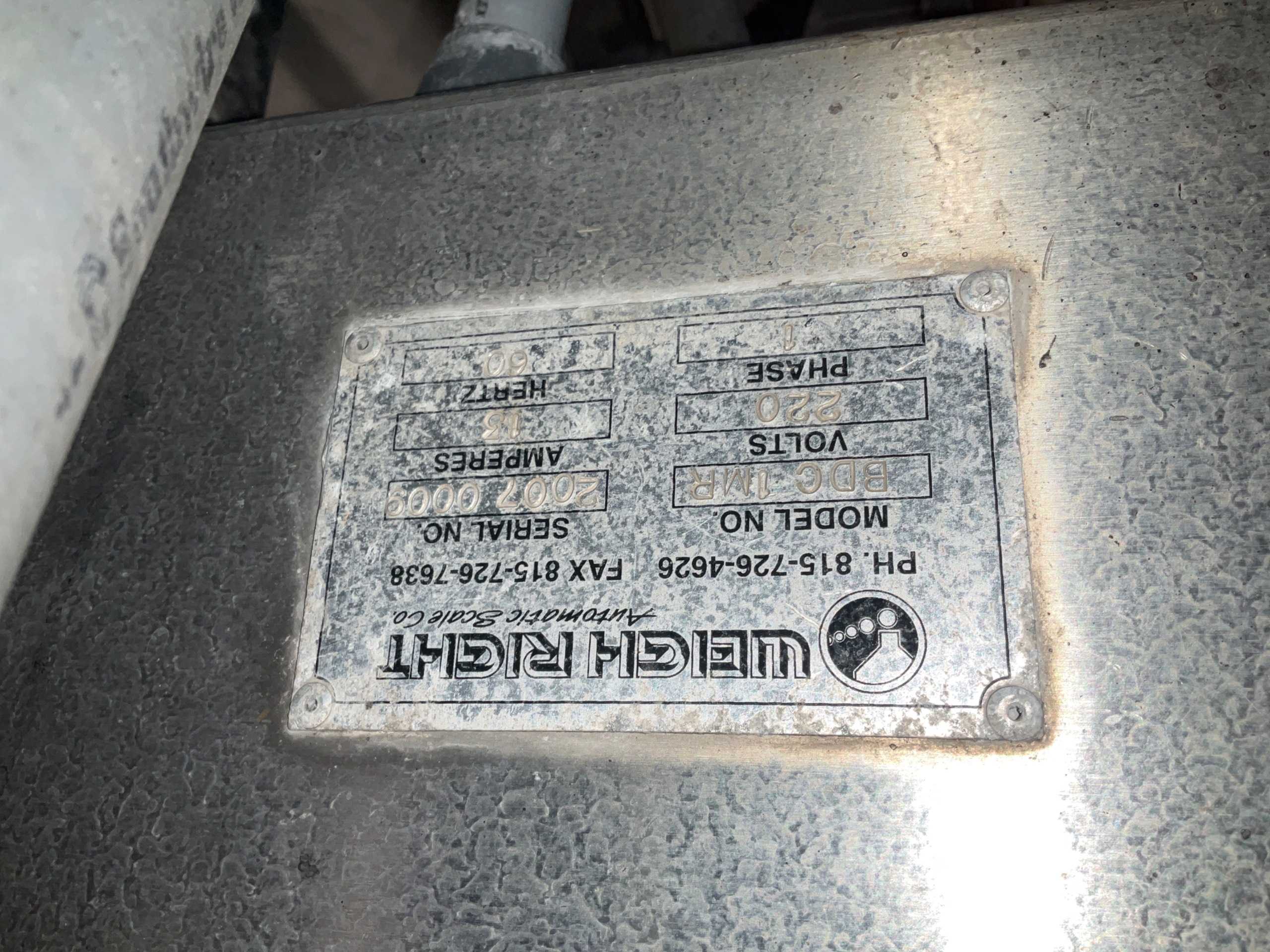 WEIGH RIGHT BDC-1MR FOOD CHECK WEIGHER - CHECKWEIGHERS