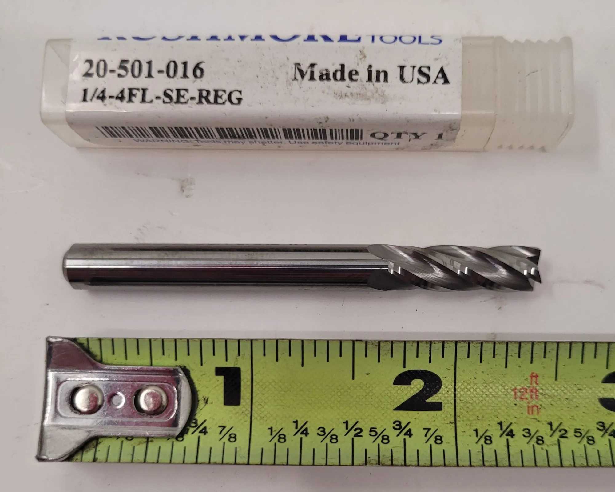 RUSHMORE TOOLS 20-501-016 END MILL SET (16PCS) 1/4" DIA, 4 FLUTE, 2.5" OAL - MACHINE TOOLING