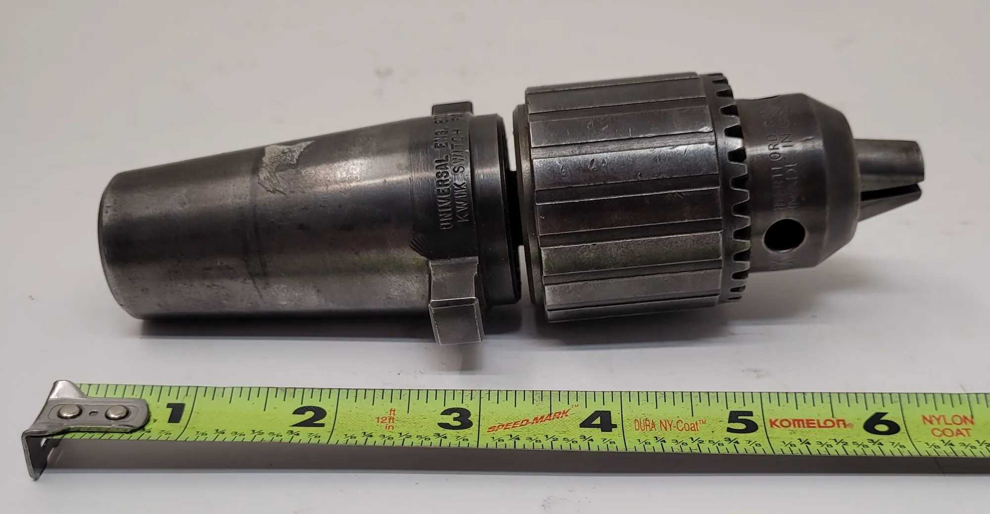 UNIVERSAL ENG 80356 KWIK SWITCH W/ JACOBS CHUCK 6A 33 TAPER CAP-0-1/2 - MACHINE TOOLING