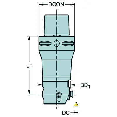 SANDVIK COROMANT COROBORE C8-R825C-AAI 077 A BORING HEAD W/ BIG DAISHOWA CAT50 - MACHINE TOOLING