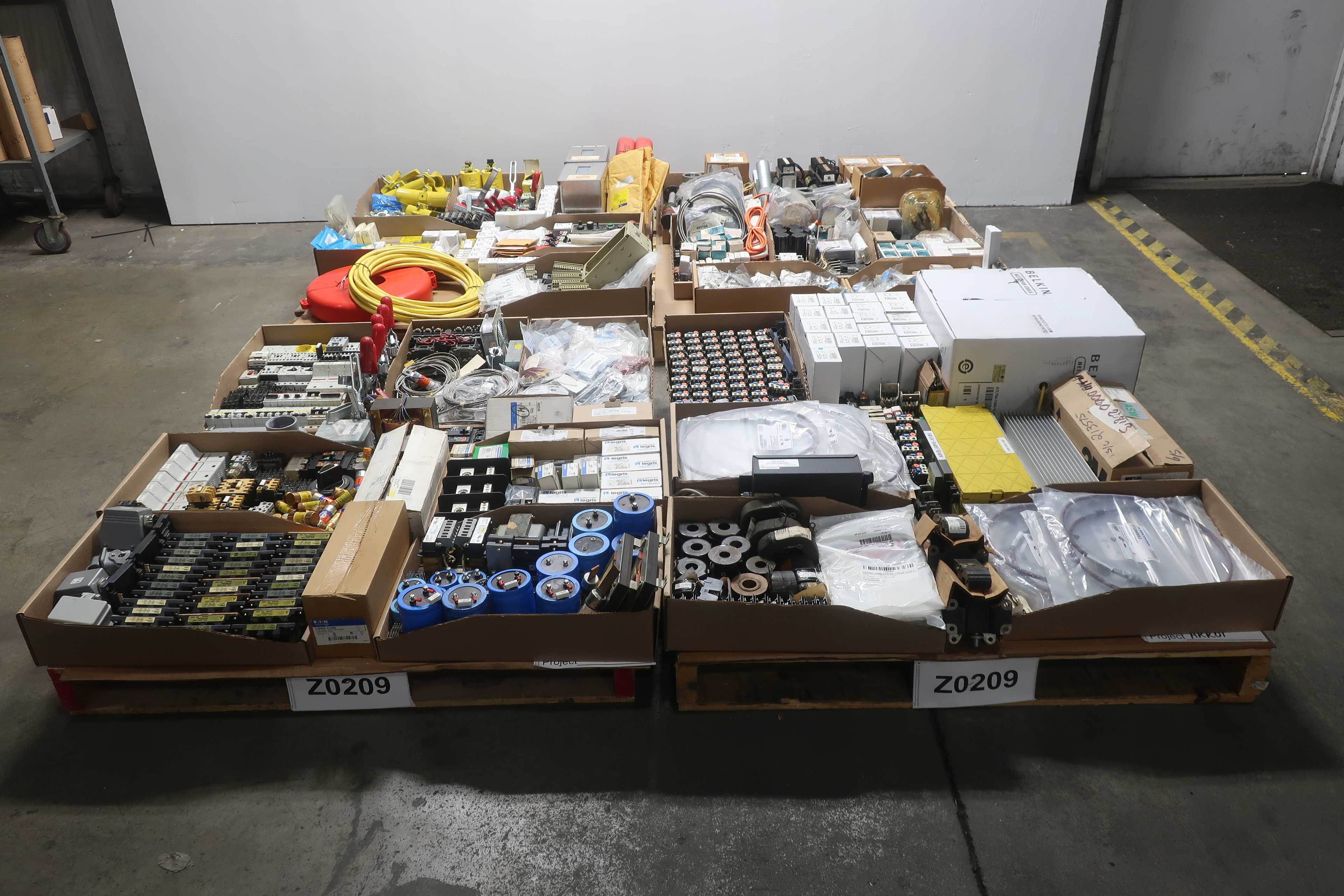 4 PALLETS OF ASSORTED ELECTRICAL - ELECTRICAL PARTS