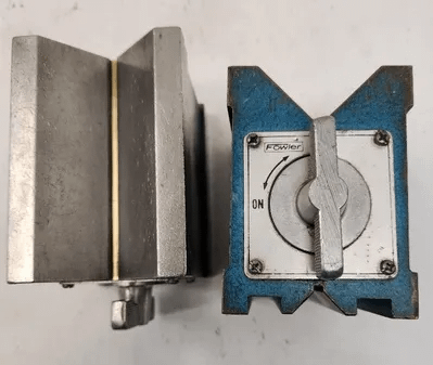 FOWLER 3-7/8" HIGH MAGNETIC V-BLOCK, SET OF 2 - MACHINE TOOLING