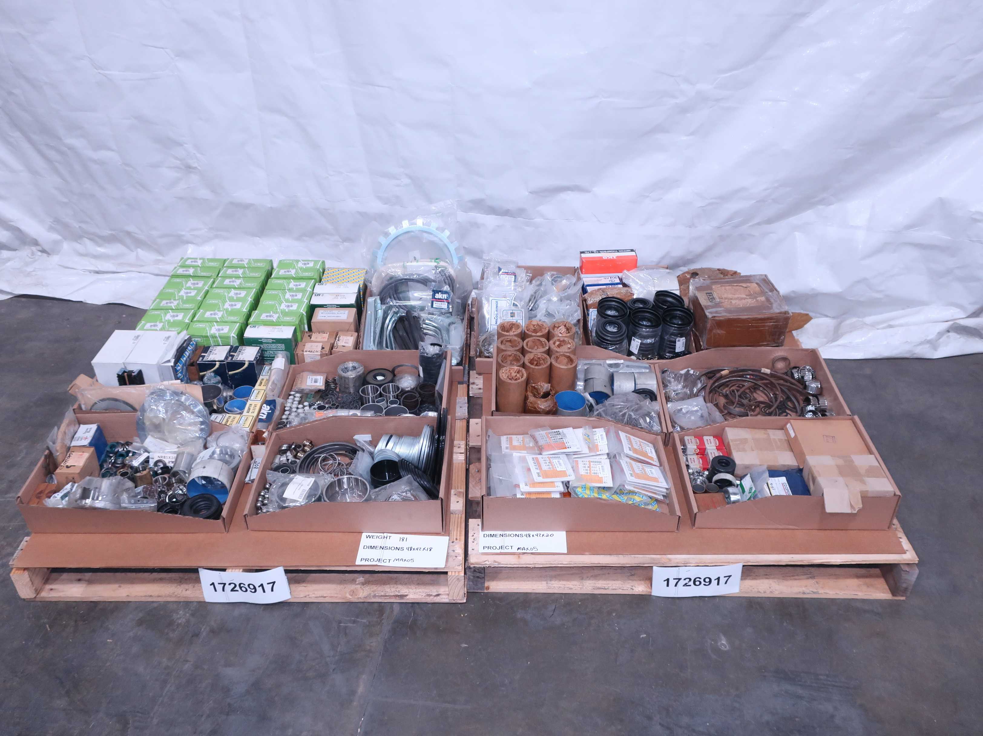 SKU 1726917 - 2 PALLETS OF ASSORTED BEARINGS PARTS - BEARINGS