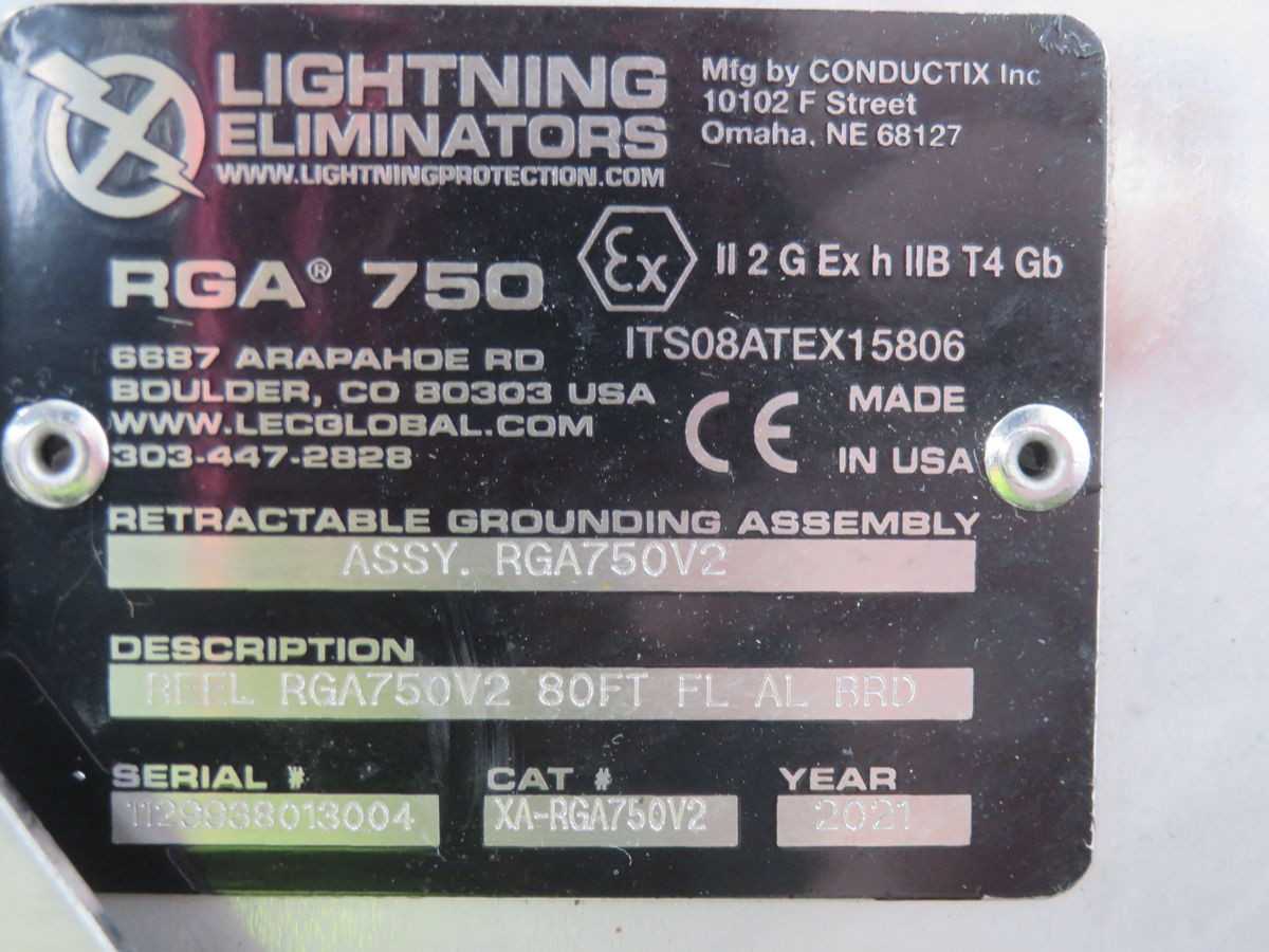 LIGHTNING ELIMINATORS RGA750V2 GROUND STRAP, 3 IN CABLE, IMPEDANCE <10 MOHMS, FRT - ELECTRICAL COMPONENTS