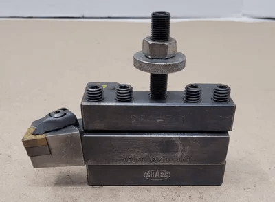 SHARS 250-301 CXA 1 QUICK CHANGE TOOL POST HOLDER W/ SECO DCLNR-12-4B TOOL HOLDER - MACHINE TOOLING