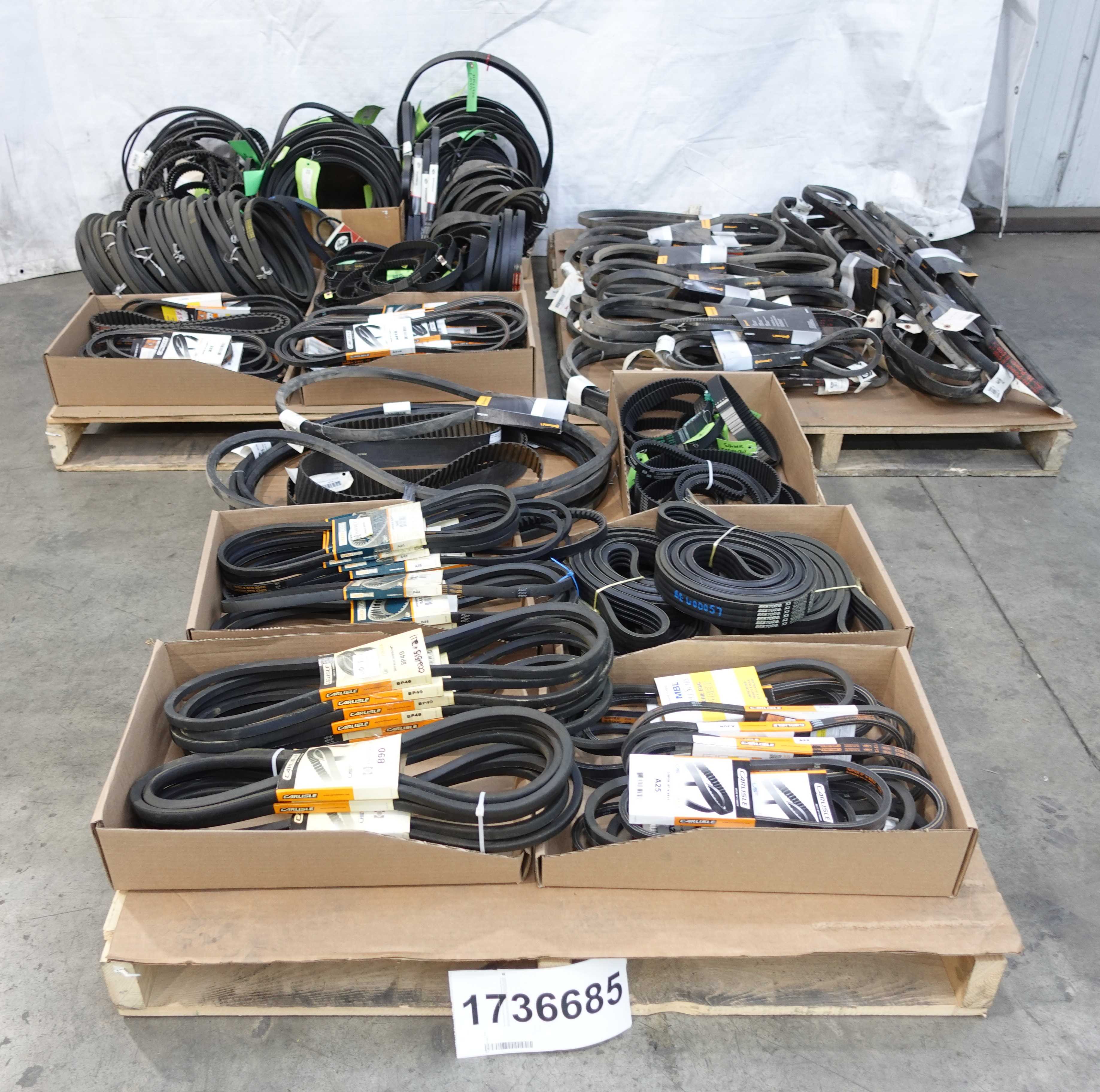 SKU 1736685 - 3 PALLETS OF ASSORTED GROOVED BELTS, TIMING BELTS, V-BELTS - BELTS