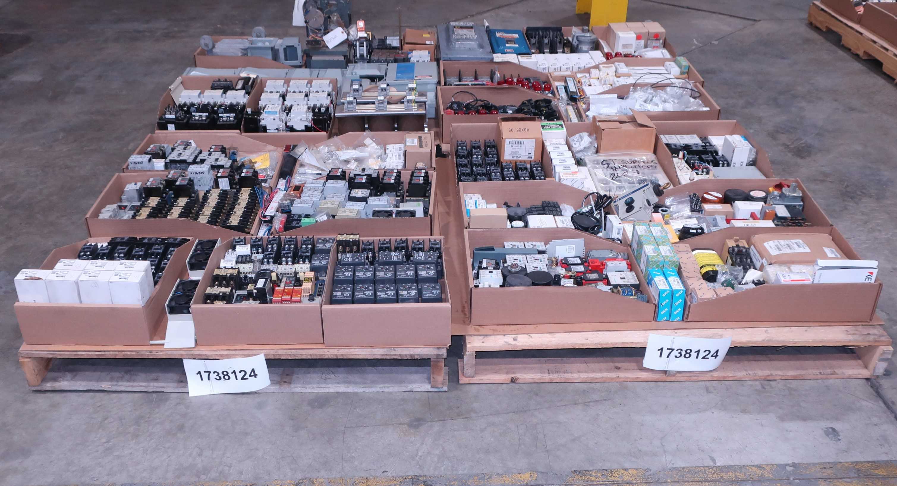 SKU 1738124 - 4 PALLETS OF ASSORTED ELECTRICAL COMPONENTS