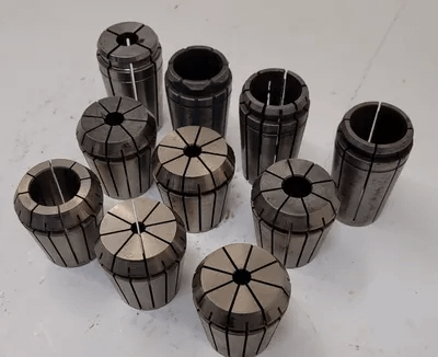 ERICKSON COLLETS - SET OF 10, VARIOUS SIZES: 7/32IN, 5/16IN, 1/4IN, 1IN, 29/64, 1/2IN, ETC. - MACHINE TOOLING
