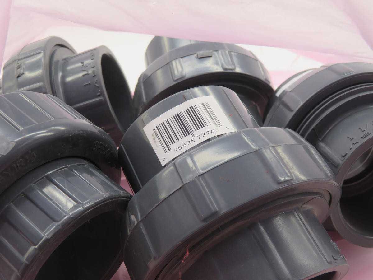 LOT OF 5 LASCO PVC PIPE UNION FITTING 1-1/2" T228339 - CONDUIT FITTING