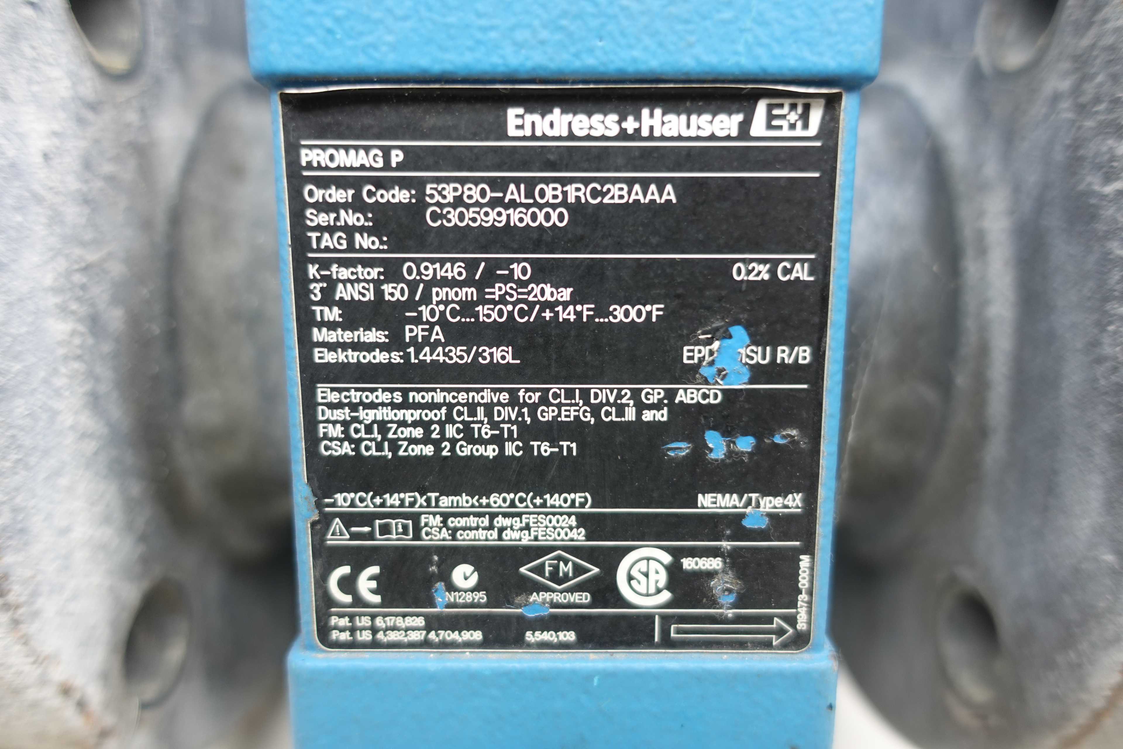 SKU 1752096 - LOT OF 2 ENDRESS HAUSER FLOW METERS - FLOW METER