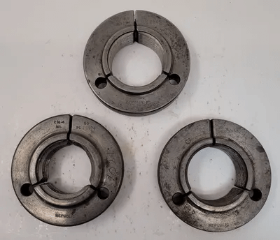 REPUBLIC THREAD RING GAUGES – GO – VARIOUS SIZES – SET OF 3 - MACHINE TOOLING