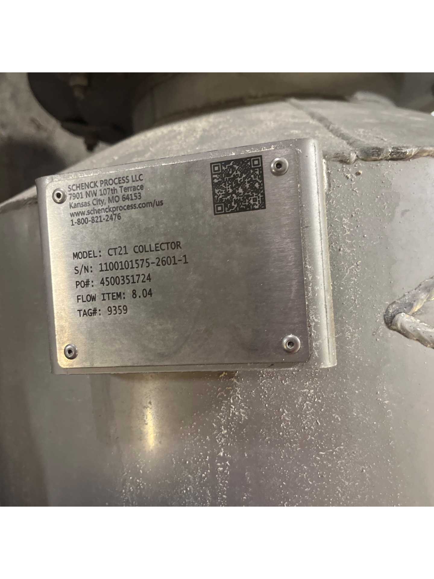 SCHENCK PROCESS CT21 DUST COLLECTOR - DUST COLLECTOR