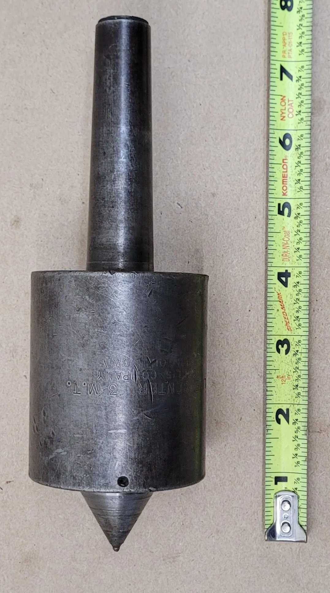 COLLIS LIVE CENTER, 3MT SHANK, 7-1/2" OAL, 2-1/2" BODY DIA, 3-1/2" SHANK LENGTH - MACHINE TOOLING