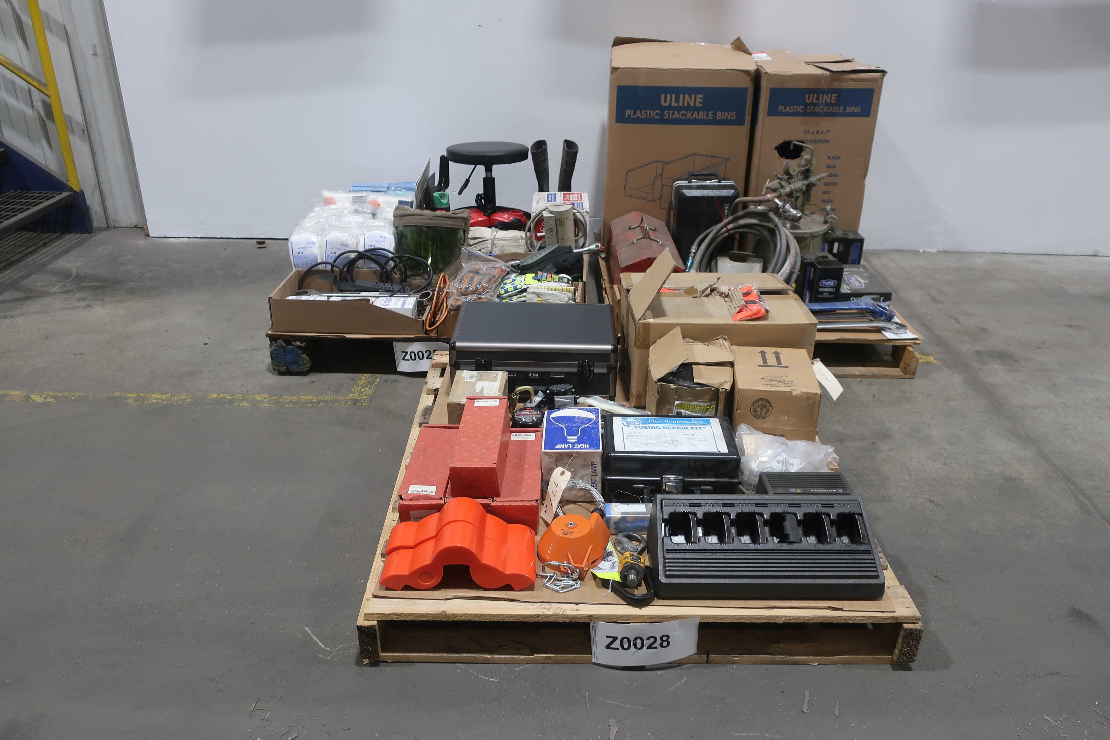 3 PALLETS OF ASSORTED SHOP SUPPLIES - TOOLS