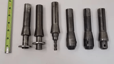 UNBRANDED R8 TOOL HOLDERS, SET OF 6, INCLUDING 1/4IN, 3/8IN, 1/2IN, AND 3/4IN SIZES. - MACHINE TOOLING