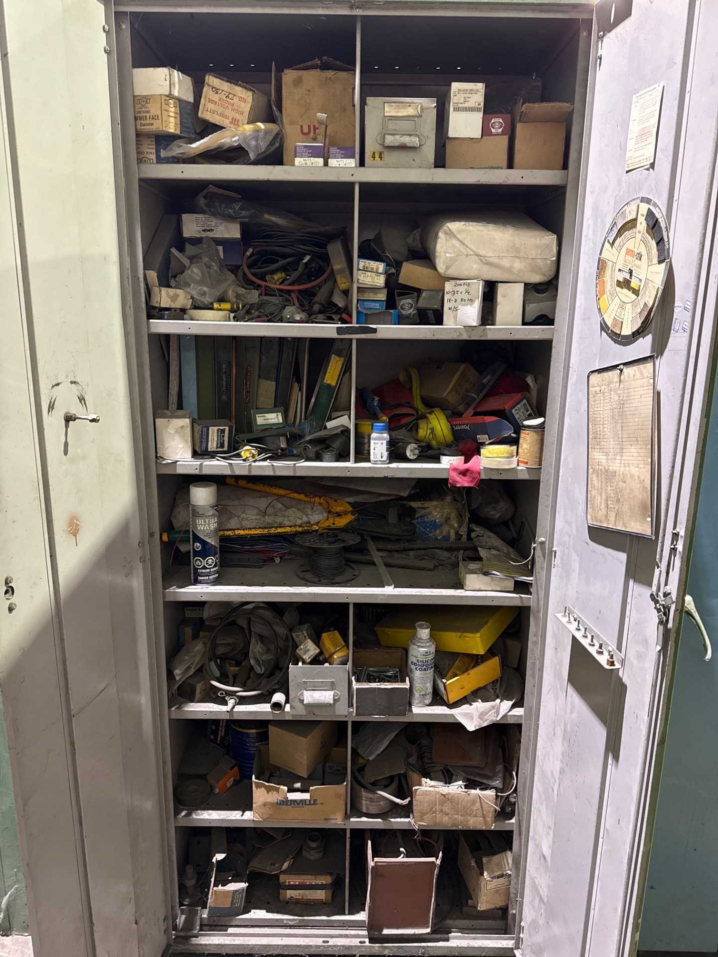BULK QTY OF STORAGE CABINETS WITH CONTENTS - FREE STANDING STORAGE CABINET