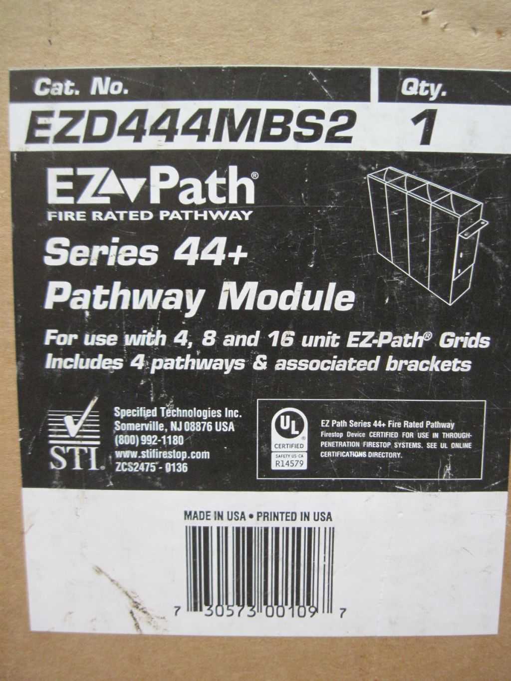 STI EZ PATH EZD444MBS2 FIRE RATED PATHWAY - WIRE & CABLE MANAGEMENT