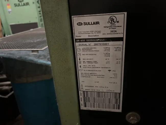 SULLAIR SR-400 AIR DRYER - undefined