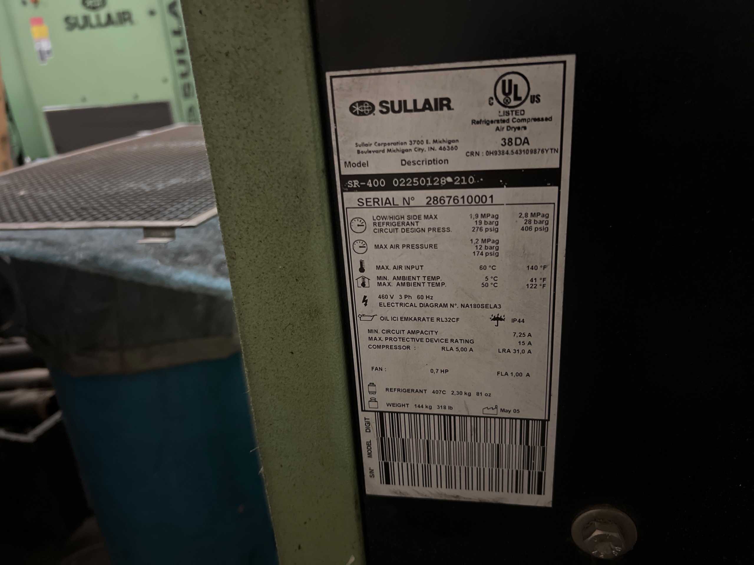SULLAIR SR-400 AIR DRYER - AIR DRYERS