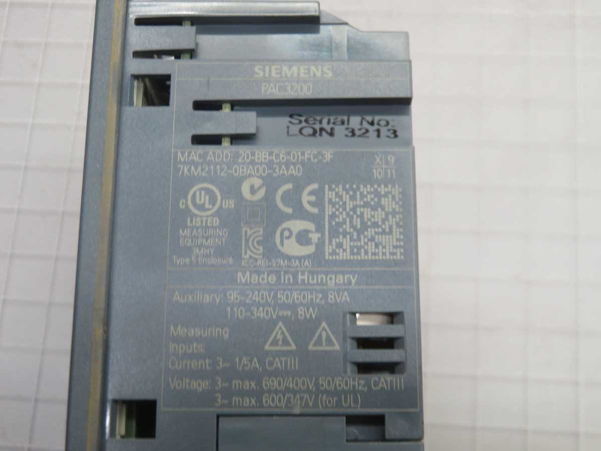 SIEMENS PAC3200 7KM2112-0BA00-3AA1 POWER METER T265199 - AUTOMATION & CONTROLS