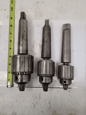 JACOBS DRILL CHUCK SET (3) - 34-06 (0-1/2"), NO.11 SUPER (0-3/8"), #36 (5-20MM) WITH MT SHANKS - MACHINE TOOLING
