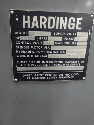 HARDINGE HLV-H-EM TOOL ROOM LATHE, 11" SWING, 18" CENTERS, 3000 RPM MAX. - MANUAL LATHES