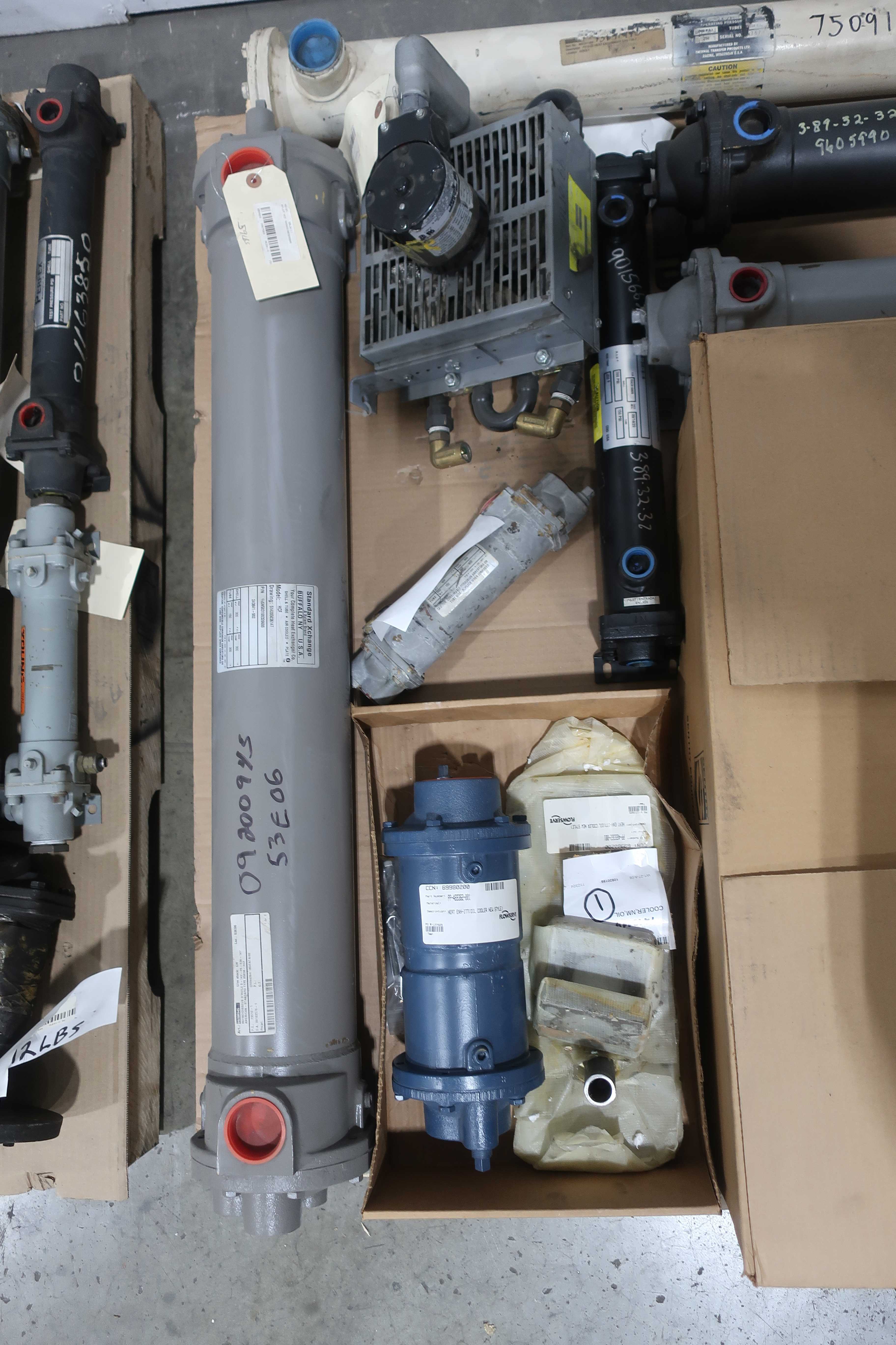 SKU 1734655 - 3 PALLETS OF ASSORTED SHELL AND TUBE HEAT EXCHANGERS THERMAL TRANSFER - HEAT EXCHANGERS