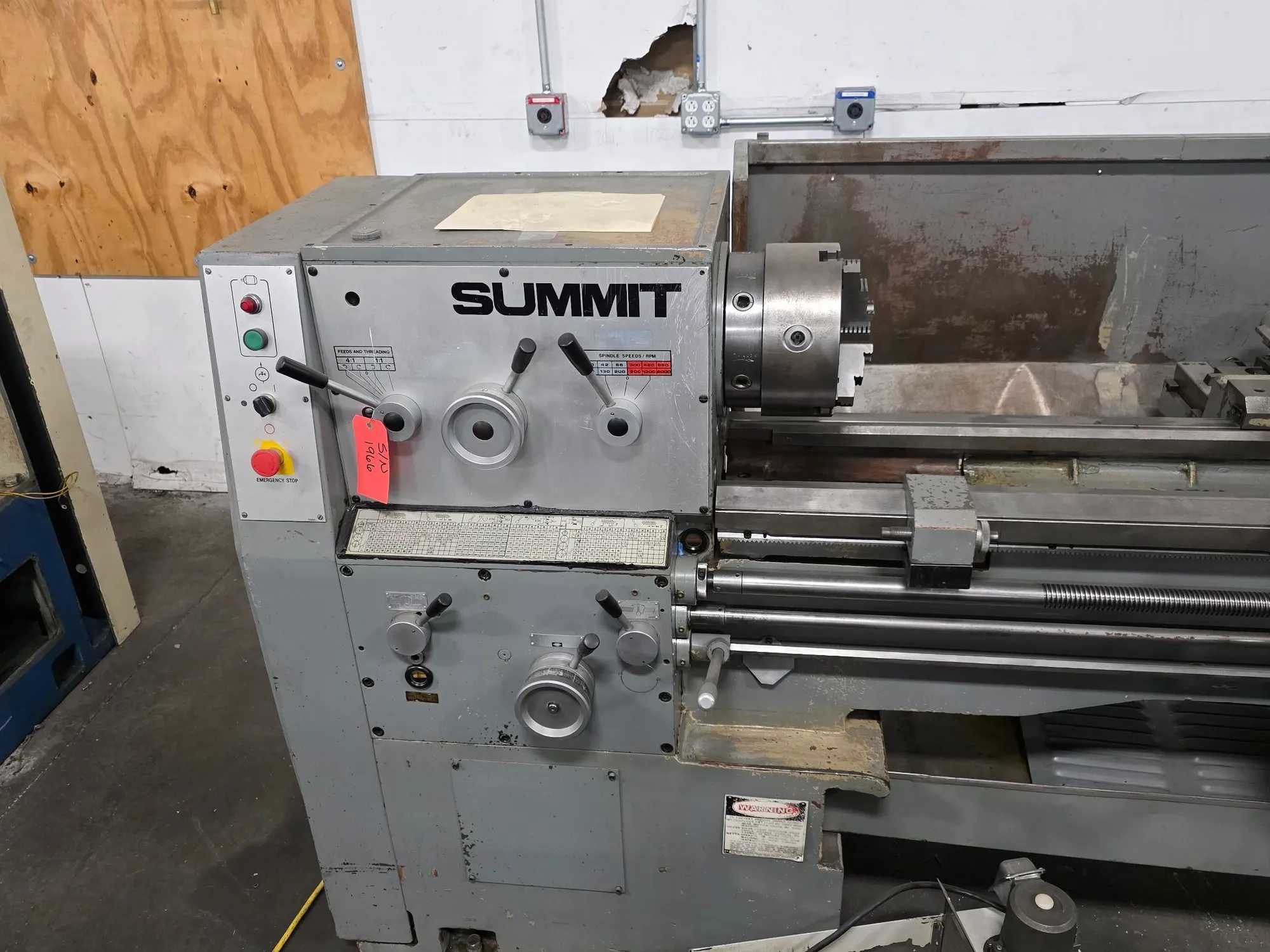 SUMMIT 18-3X80 GAP BED ENGINE LATHE, 18" SWING, 80" CENTERS, 10 HP MAIN MOTOR - MANUAL LATHES