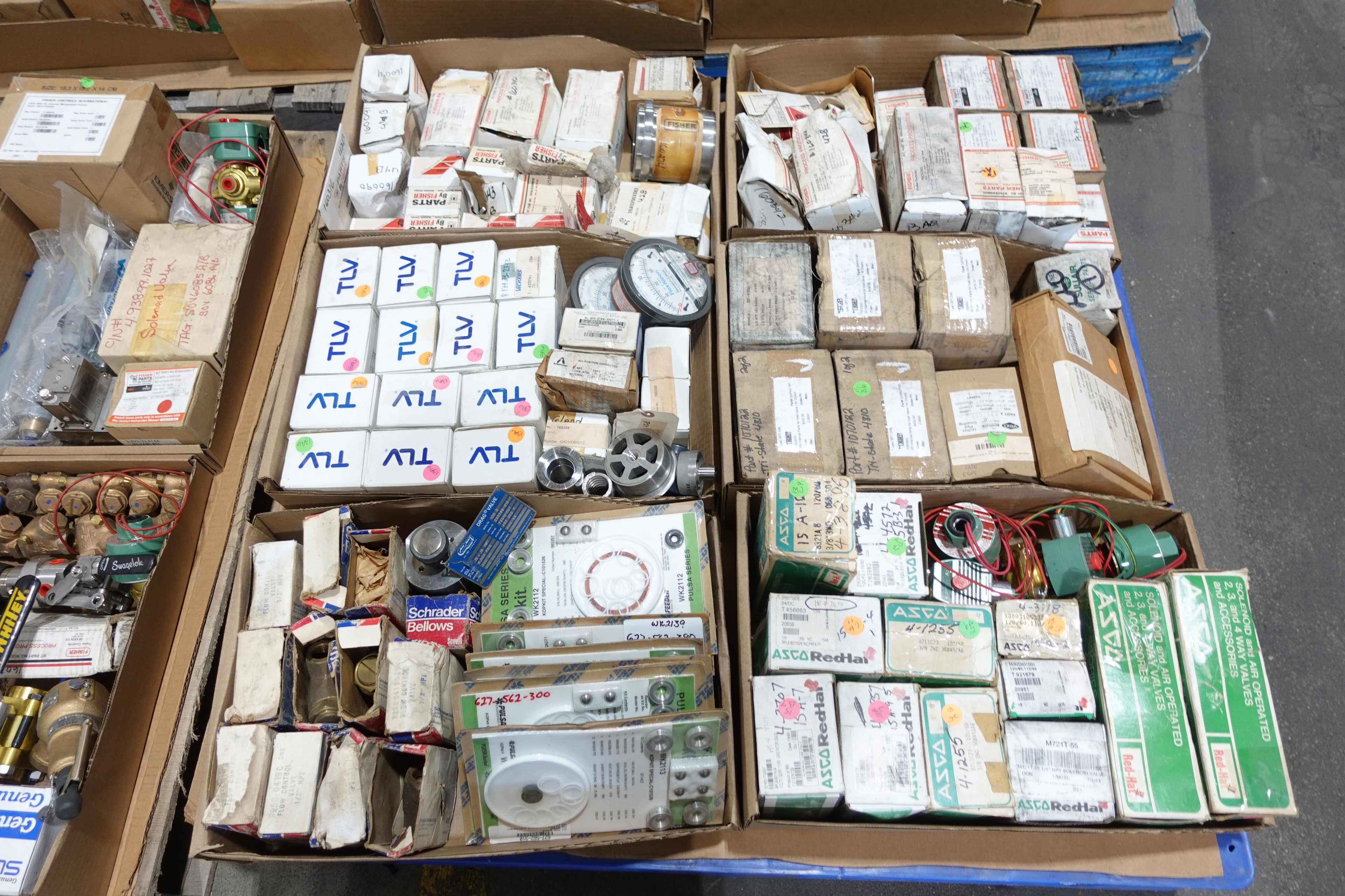 4 PALLETS OF ASSORTED VALVES AND VALVE PARTS - VALVE PARTS & ACCESSORIES