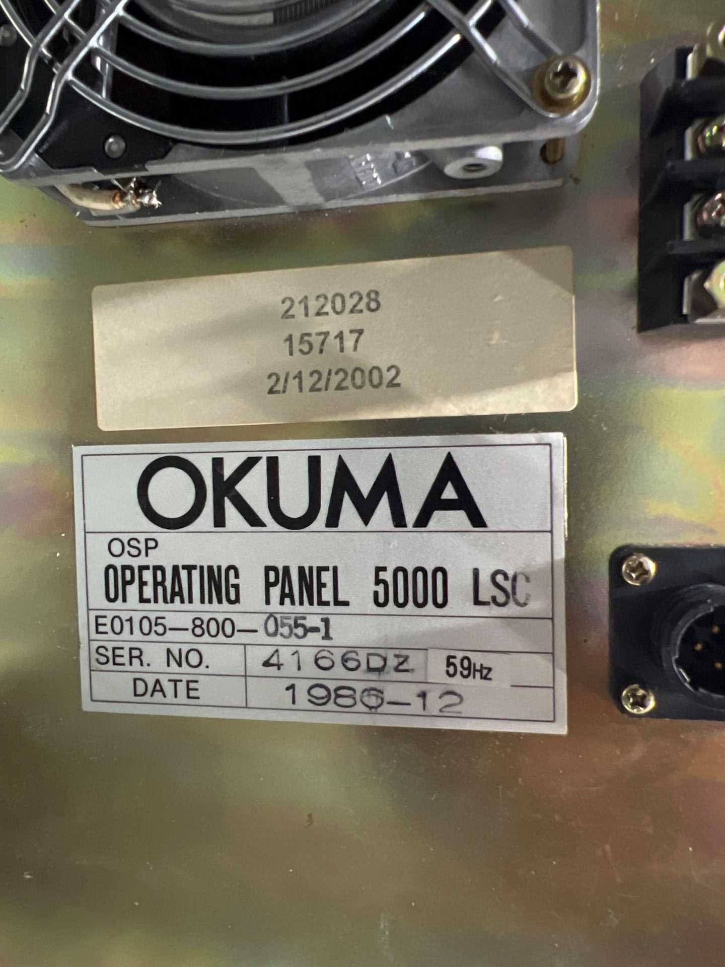 1986 OKUMA E0105-800-055-1 OPERATOR INTERFACE PANELS - OPERATOR INTERFACE PANELS
