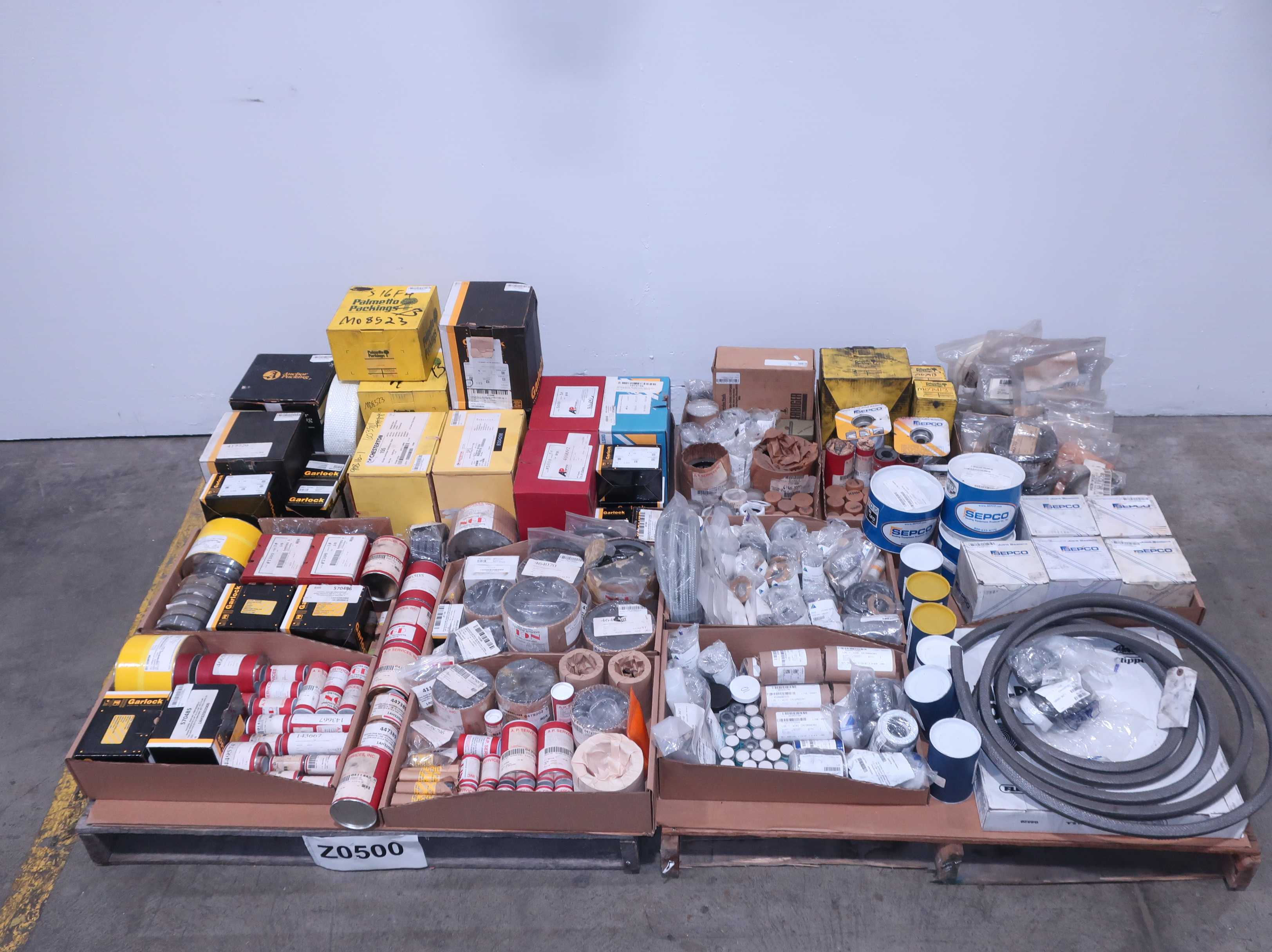 2 PALLETS OF ASSORTED PACKING - PUMP REPLACEMENT PARTS