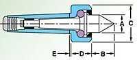 RITEN 12102 SUPER ACCURATE LIVE CENTER, 2 MORSE TAPER, HARDENED TOOL STEEL, ±.00004 ACCURACY - MACHINE TOOLING