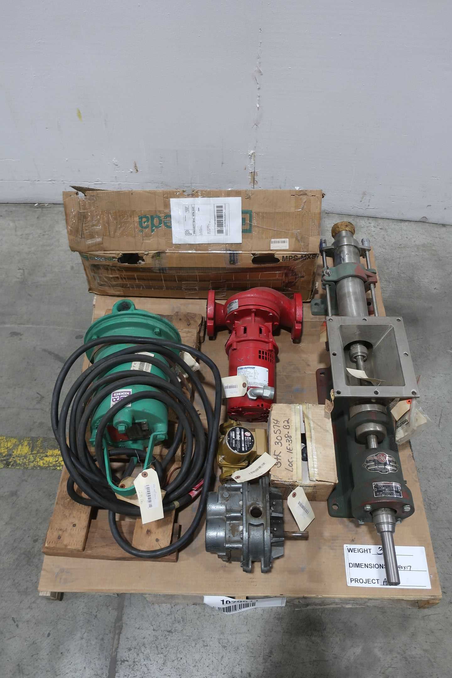 1 PALLET OF ASSORTED PUMPS 1 PALLET OF ASSORTED PUMPS