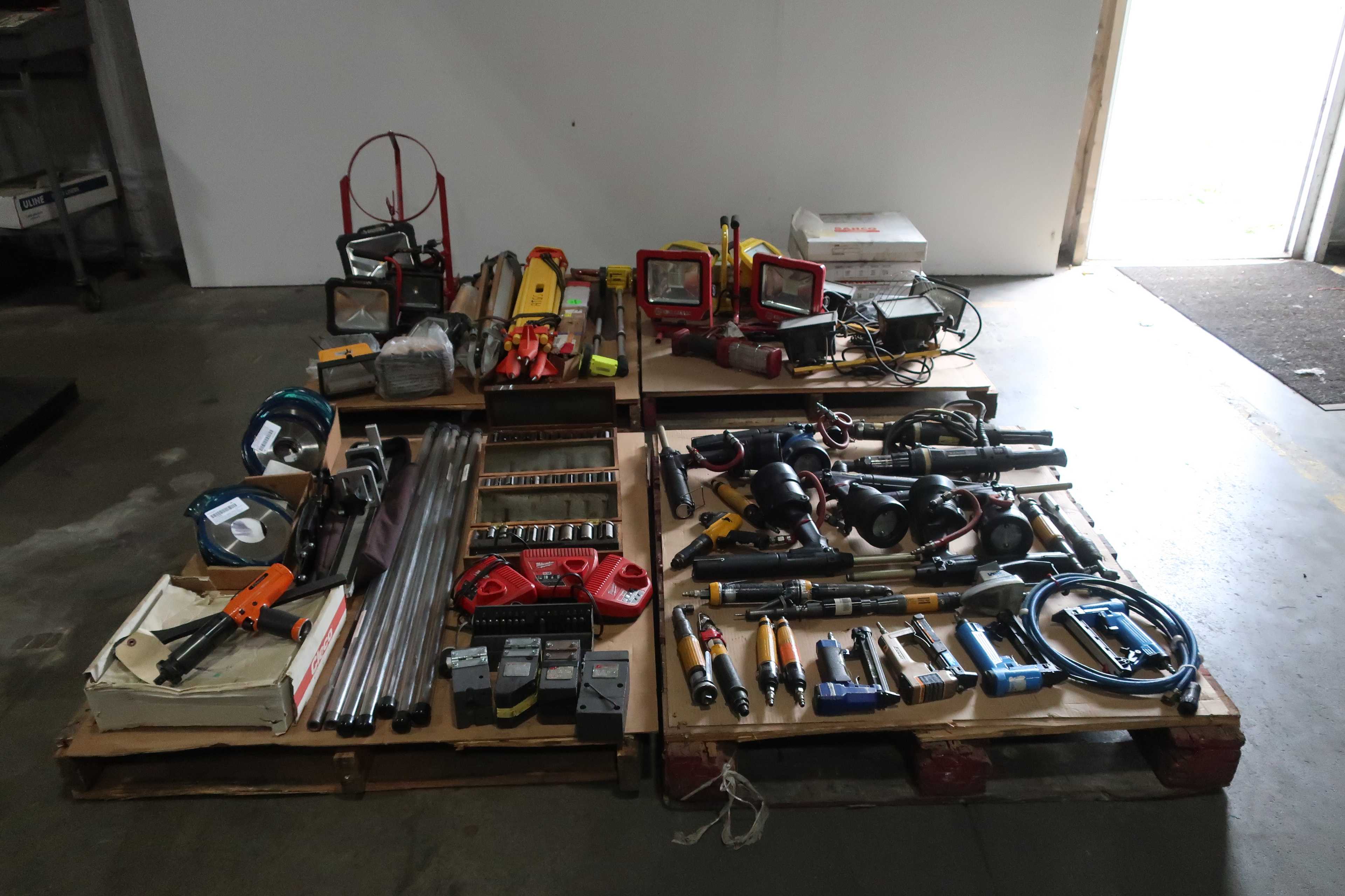 SKU 1079629 - 4 PALLETS OF ASSORTED TOOLS AND SHOP SUPPLIES - TOOLS