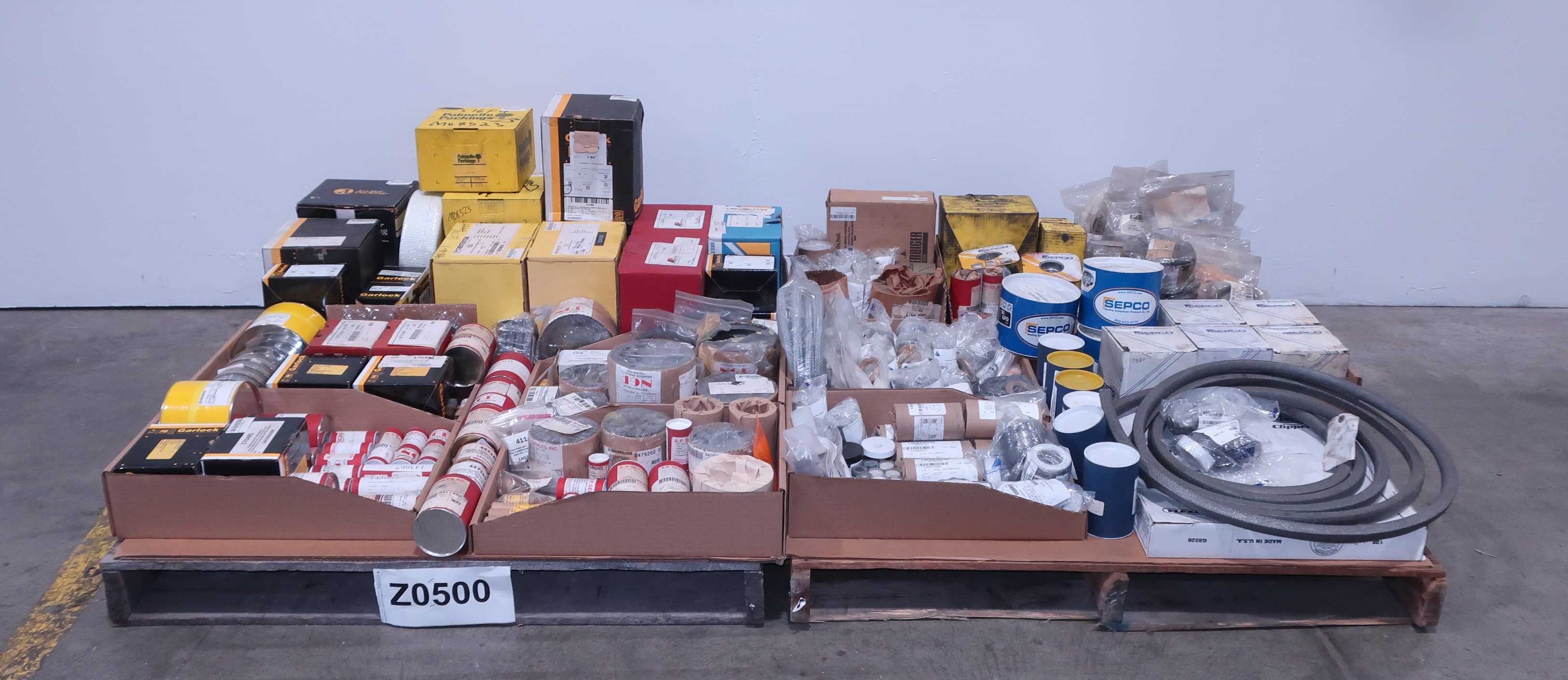 2 PALLETS OF ASSORTED PACKING - PUMP REPLACEMENT PARTS