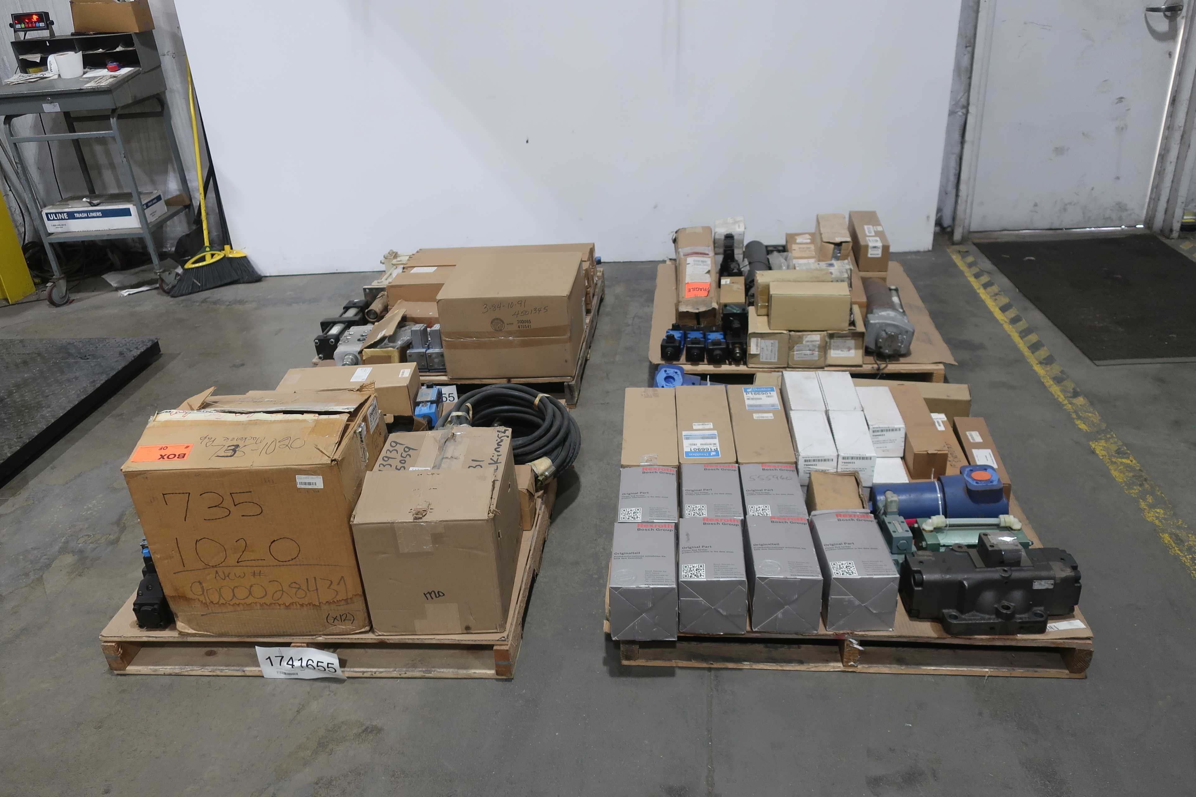 SKU 1741655 - 4 PALLETS OF ASSORTED HYDRAULIC REPLACEMENT PARTS - HYDRAULIC PARTS