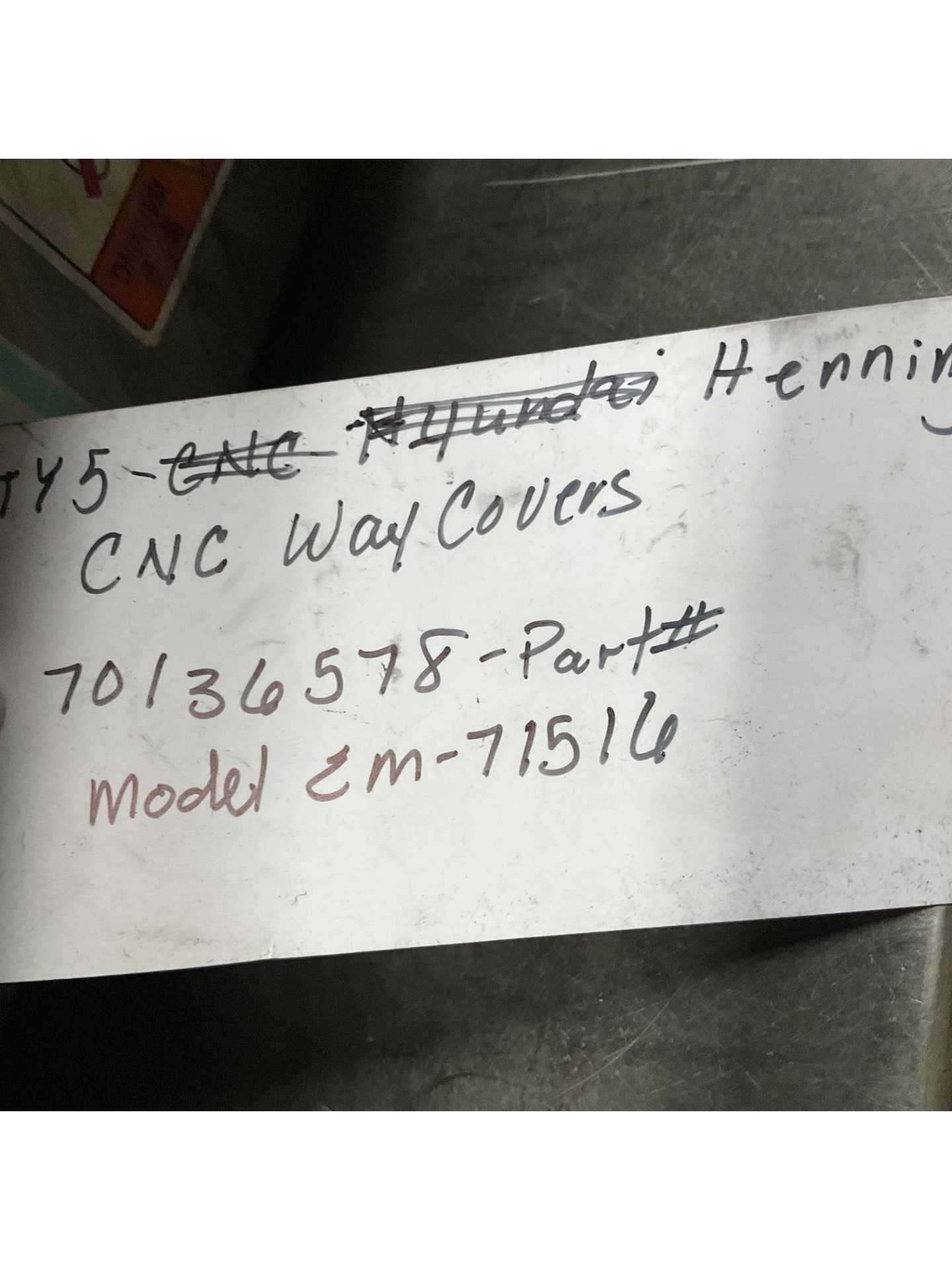QTY 5: CNC WAY COVER - CNC MACHINING CENTER PARTS