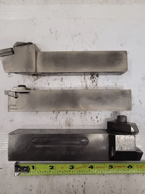 LOT OF 3 TOOL HOLDERS: ISCAR MVJNR 16-3, GHMR 25.4, AND KENNAMETAL NEL-205D - MACHINE TOOLING