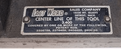 LAST WORD RADIUS ANGLE DRESSER - CENTERLINE 3.400 - MACHINE TOOLING