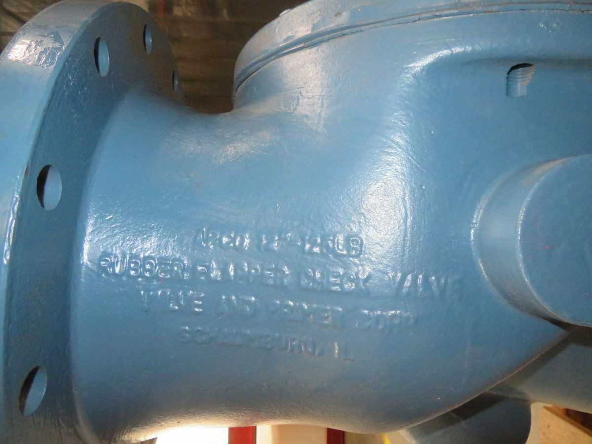 APCO 12"-126LB CHECK VALVE, 12 IN DIA, SWING, RUBBER FLAPPER, CI/DI BODY, FLANGED, 175 PSI CWP - CHECK VALVE