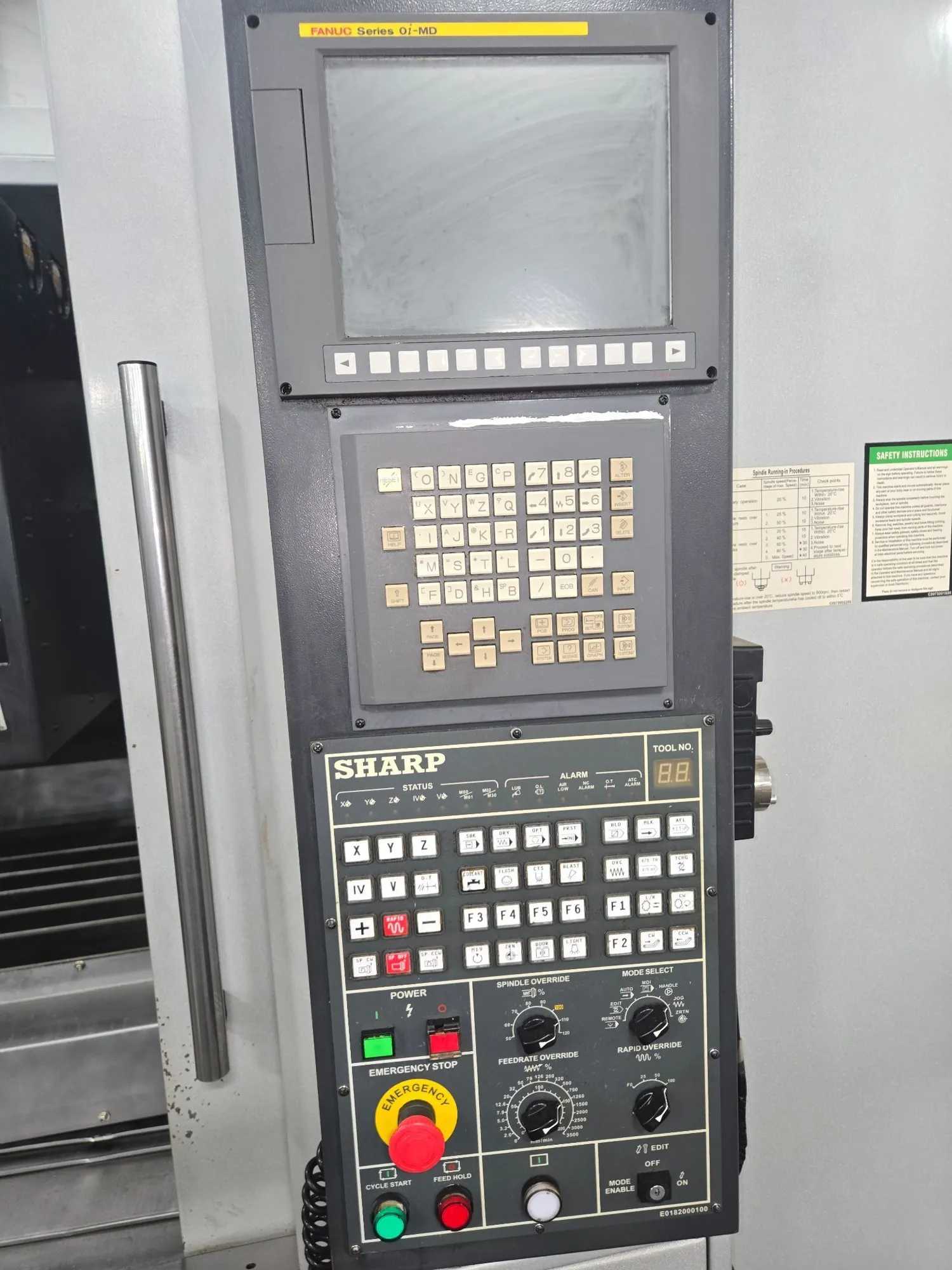 2014 SHARP SV-4328ST VERTICAL MACHINING CENTER, 43.3" X, 27.56" Y, 24" Z TRAVEL, 10,000 RPM - VERTICAL MACHINING CENTERS