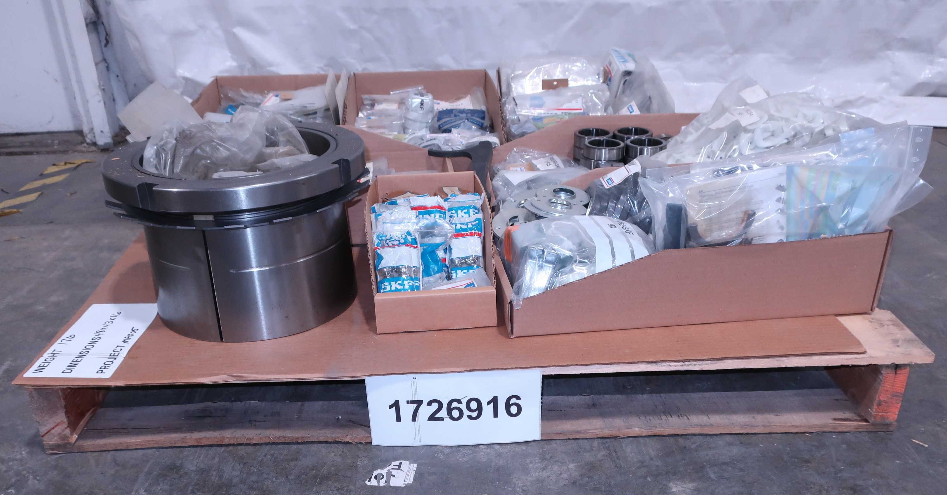 SKU 1726916 - PALLET OF ASSORTED SKF BEARING PARTS