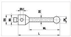 RENISHAW A-5555-0042 PROBE RUBY POINT SOLID CARBIDE STEM M5 THREAD 6MM BALL - MACHINE TOOLING