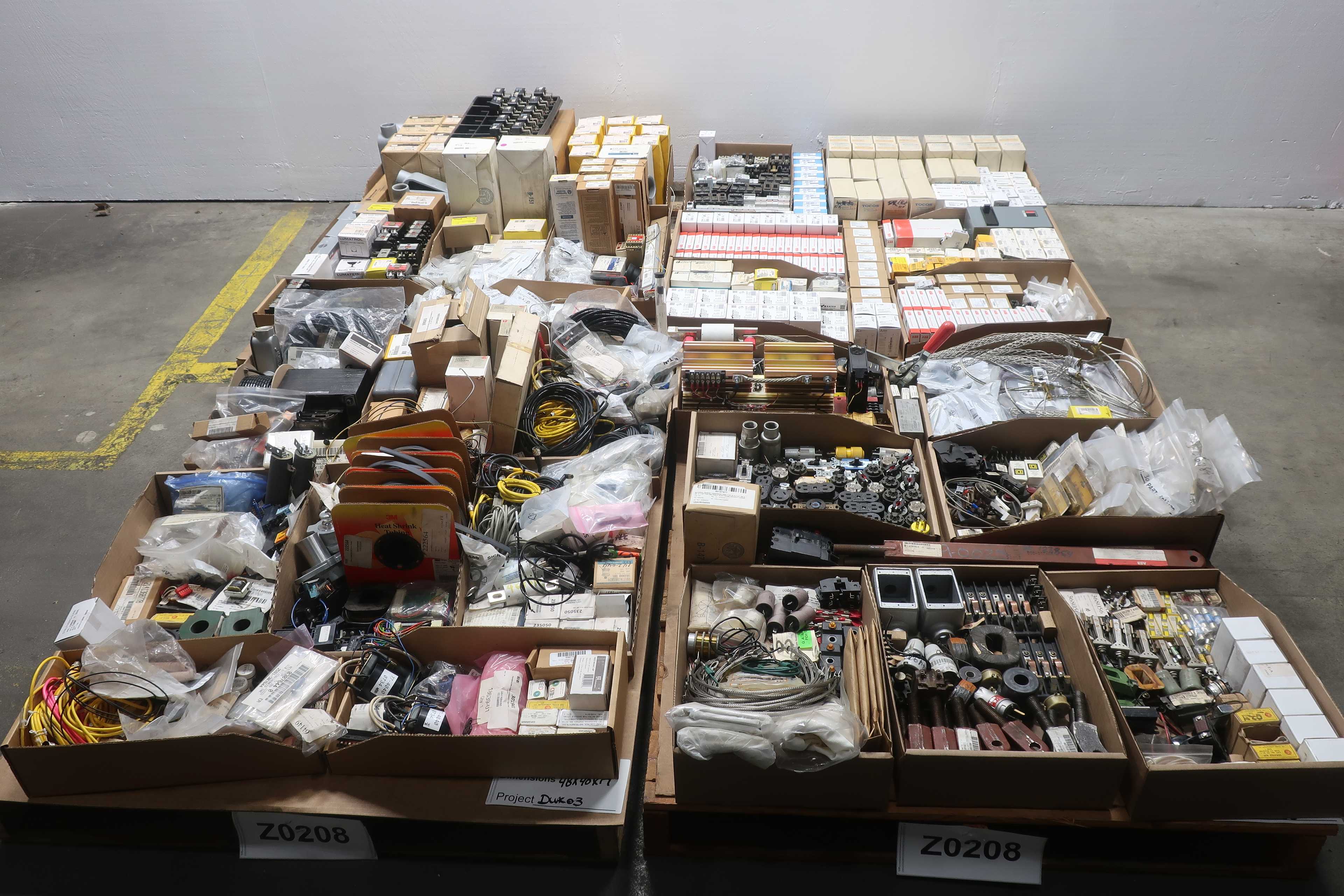 4 PALLETS OF ASSORTED ELECTRICAL - ELECTRICAL PARTS