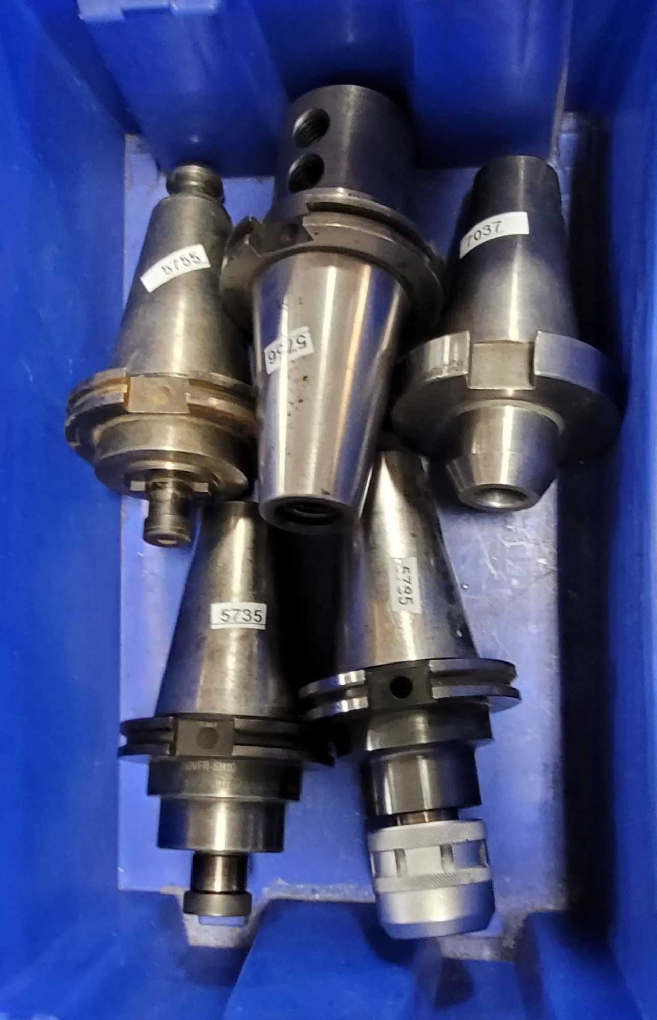 LOT OF 20 CAT 50 TOOL HOLDERS, INGERSOLL, SANDVIK, TECHNIKS, COLLET CHUCKS, FACE MILLS - MACHINING TOOLING & PARTS