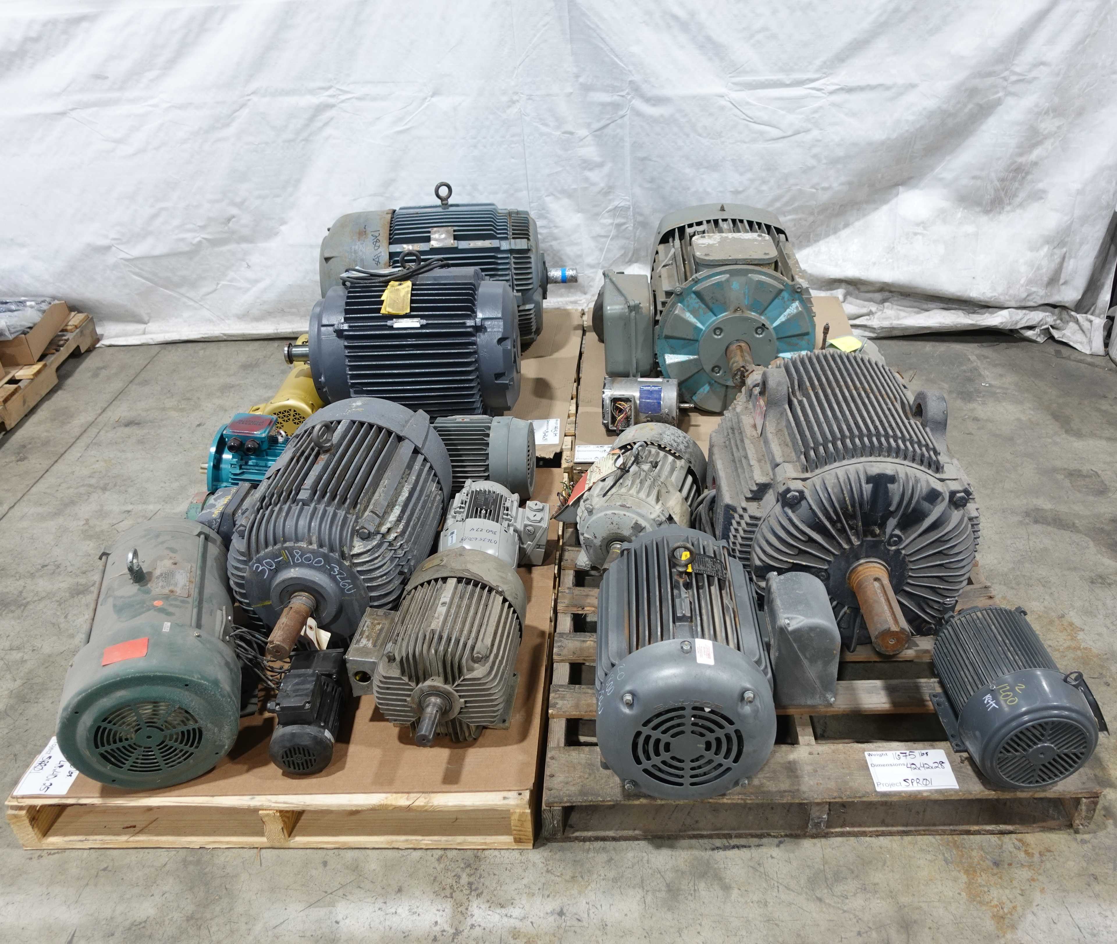 SKU 1736721 - 4 PALLETS OF ASSORTED AC MOTORS