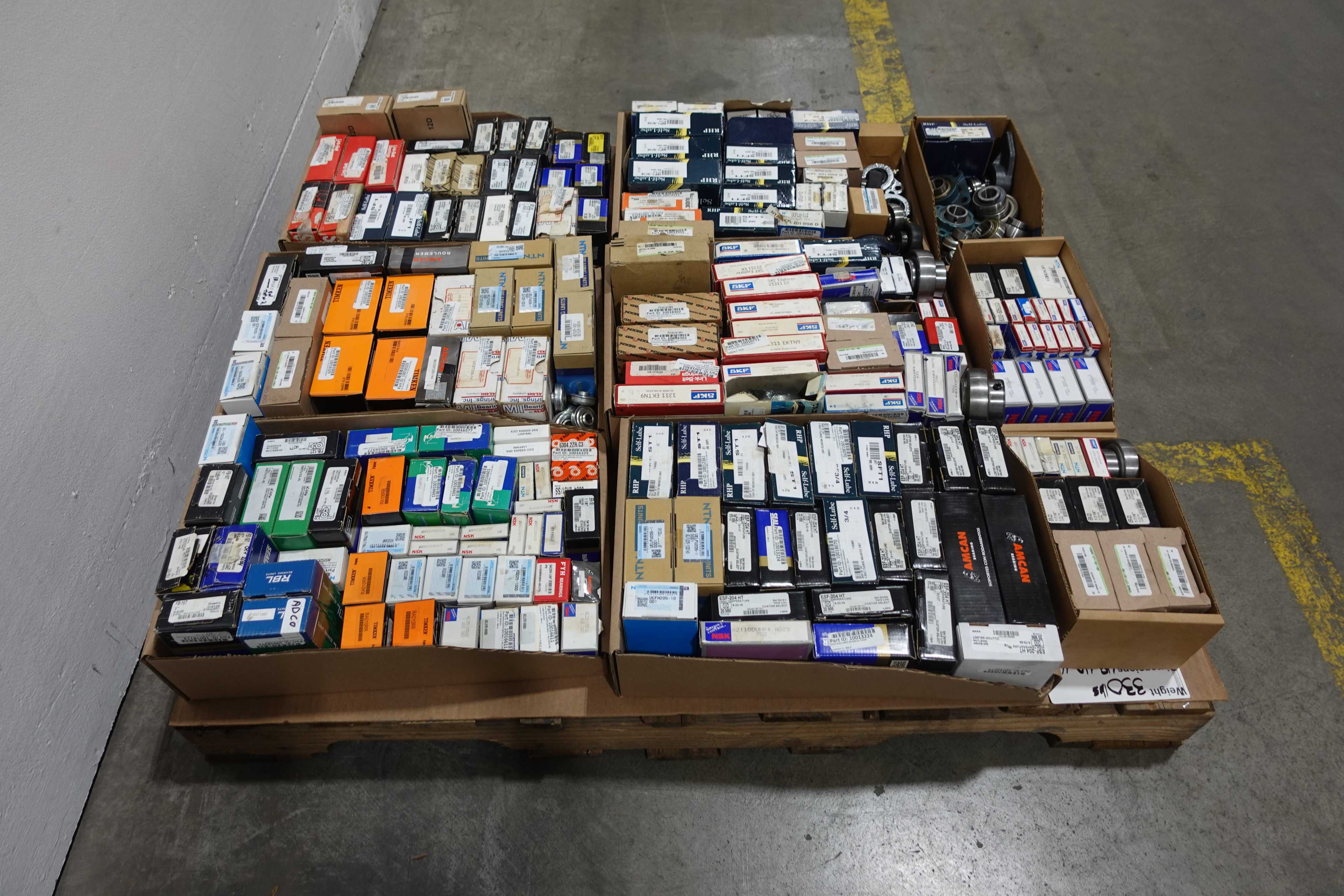 SKU 1748128 - PALLET OF ASSORTED BEARINGS, ROLLER, MOUNTED, PILLOW BLOCK, INSERT - BEARINGS