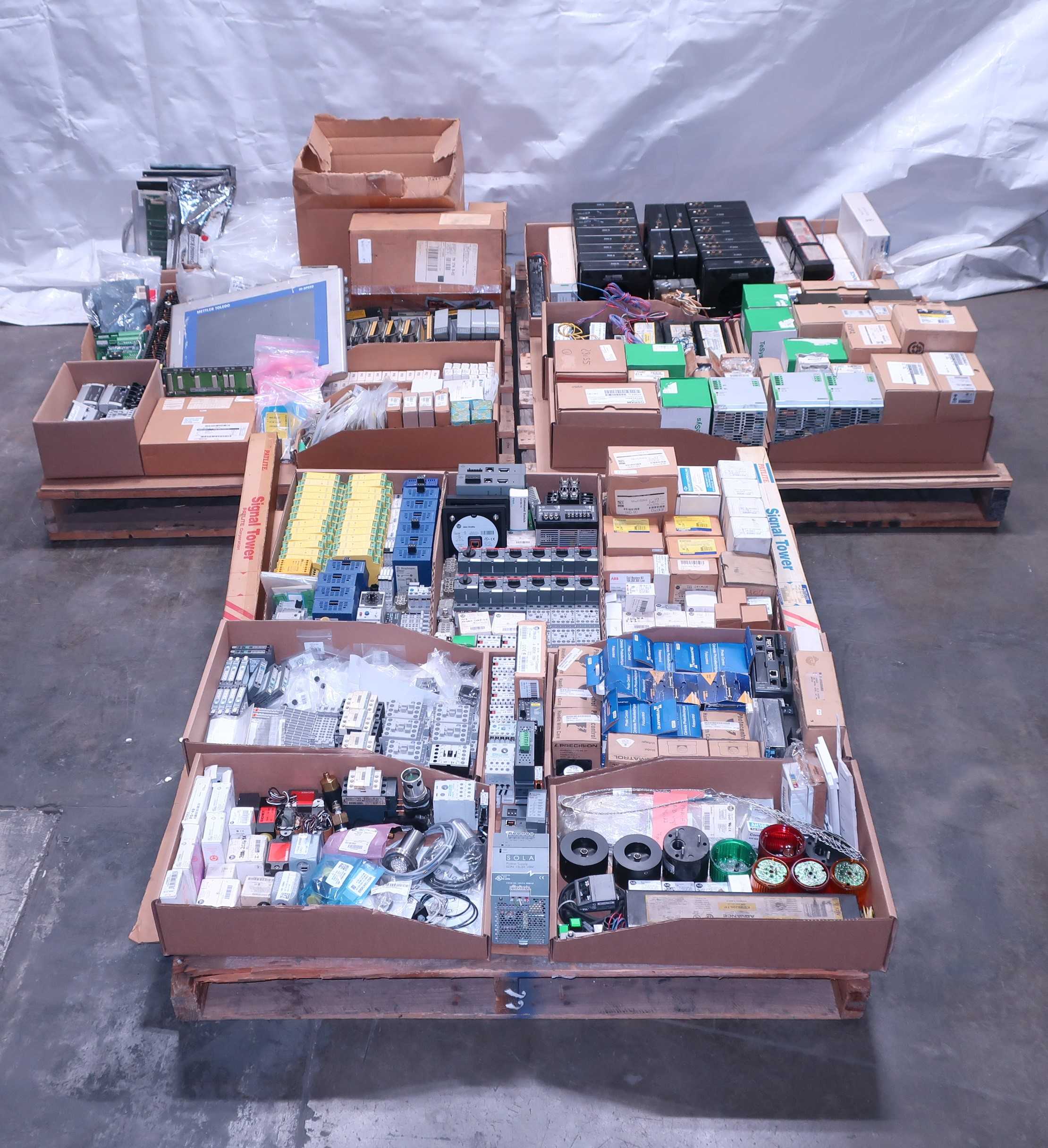 SKU 1729149 - 3 PALLETS OF ASSORTED ELECTRICAL COMPONENTS